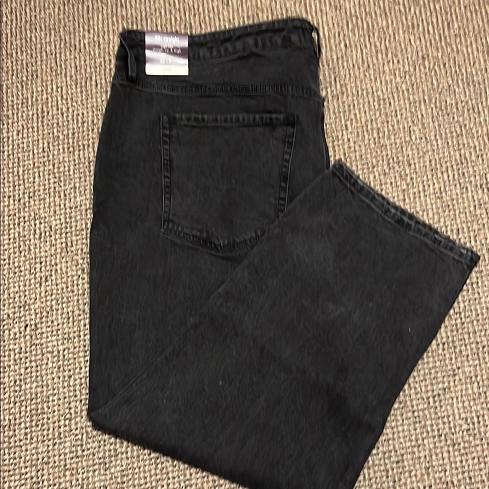 Good American Black Straight Leg Jeans